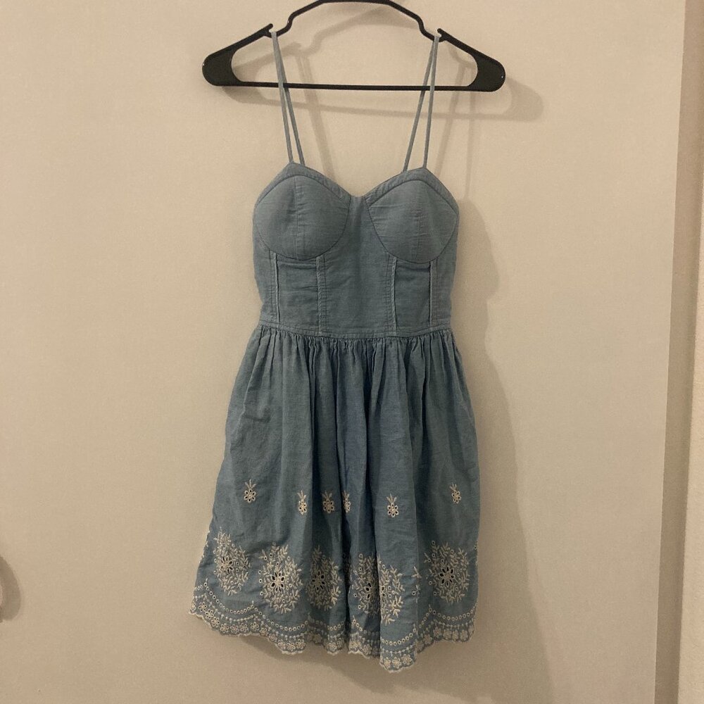 👗Blue strapless dress